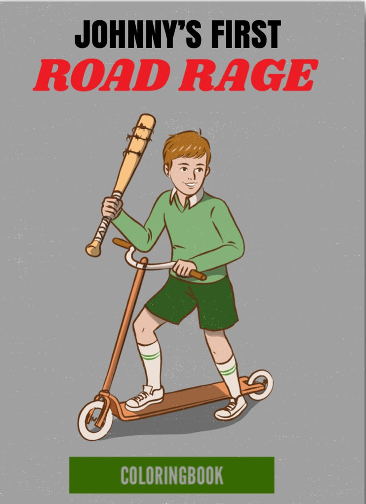 Johnny’s First Road Rage. On a 2.5”x 3.5” Metal Refrigerator Magnet.A Funny Magnet For Him or Her.