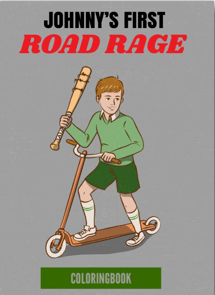 Johnny’s First Road Rage. On a 2.5”x 3.5” Metal Refrigerator Magnet.A Funny Magnet For Him or Her..