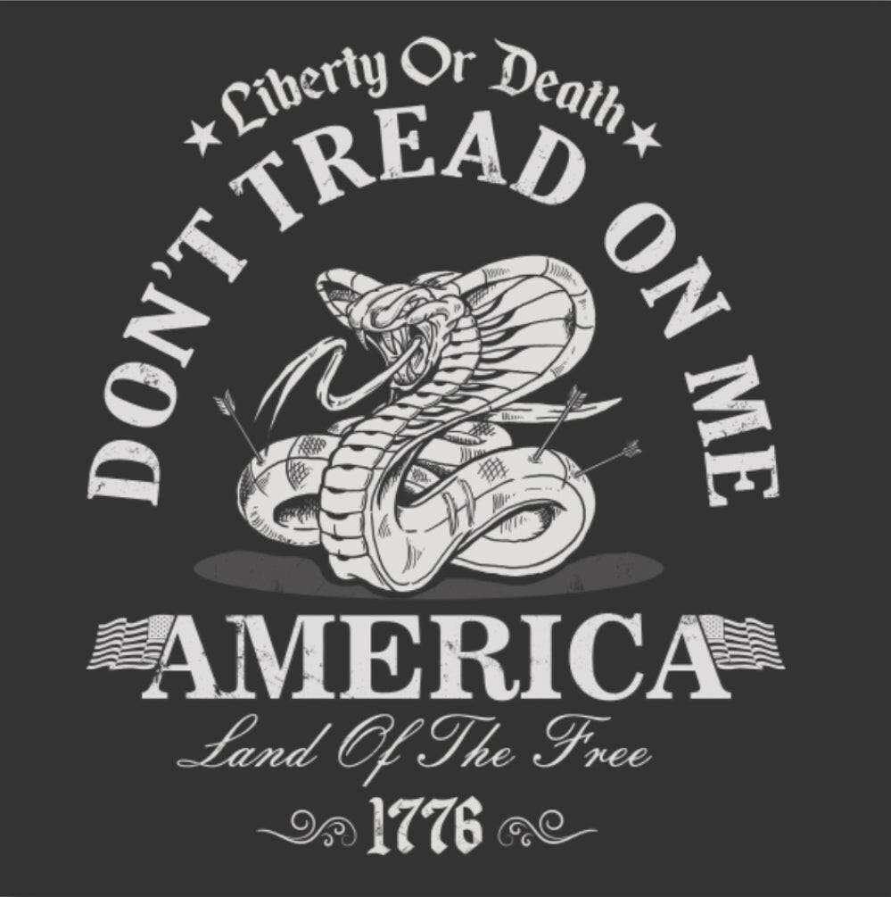 Liberty Or Death Don’t Tread On Me,1776. On a 3” Square Metal Refrigerator Magnet.A Funny Magnet For Him or Her..