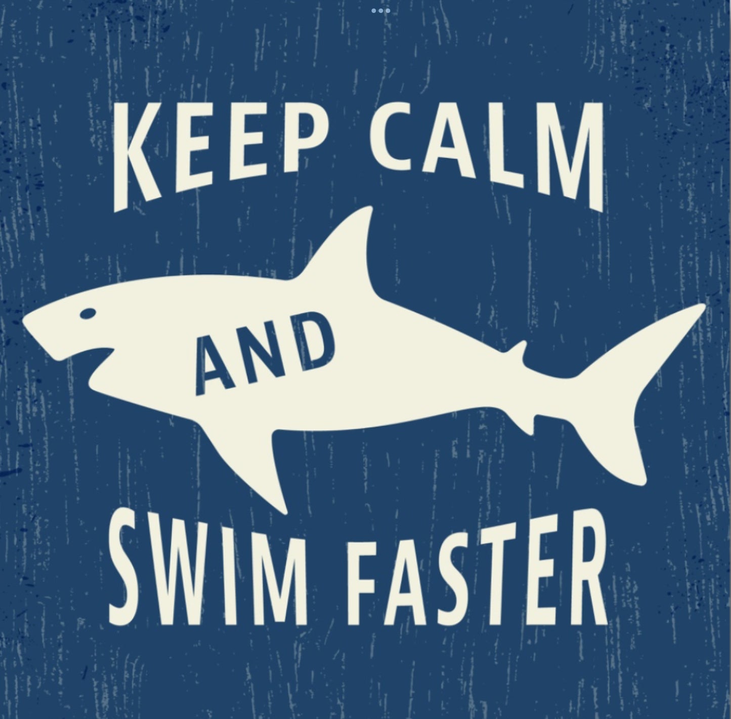 Keep Calm Swim Faster. On a 3” Square Metal Refrigerator Magnet.A Funny Magnet For Him or Her