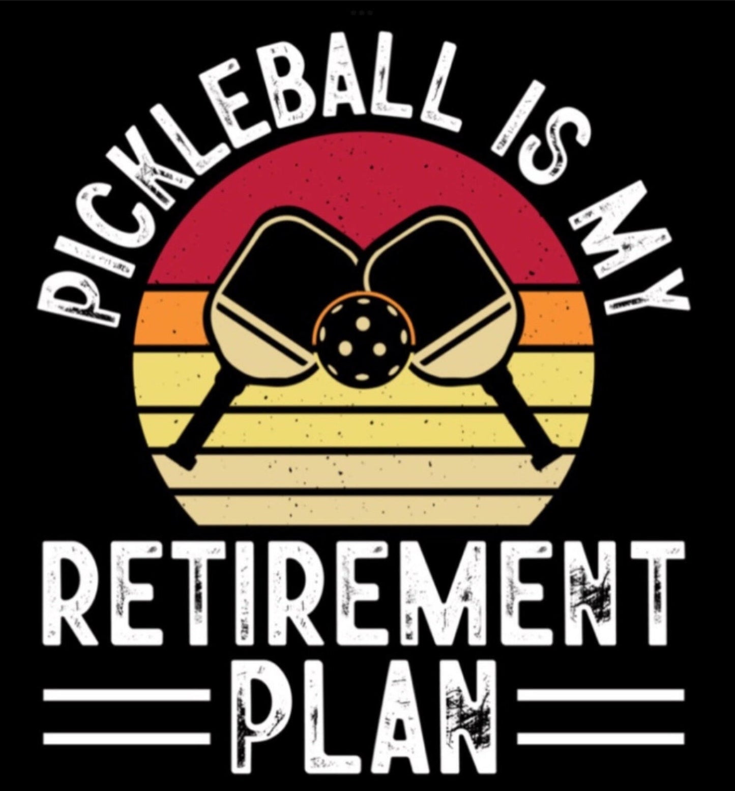 Pickleball Is My Retirement Plan. On a 2.5” Square Metal Refrigerator Magnet..