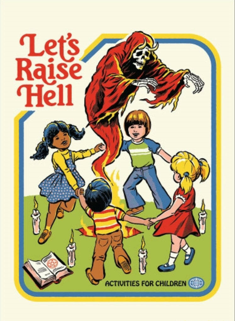 Let’s Raise Hell. On a 2.5”x 3.5” Metal Refrigerator Magnet.A Funny Magnet For Him or Her..