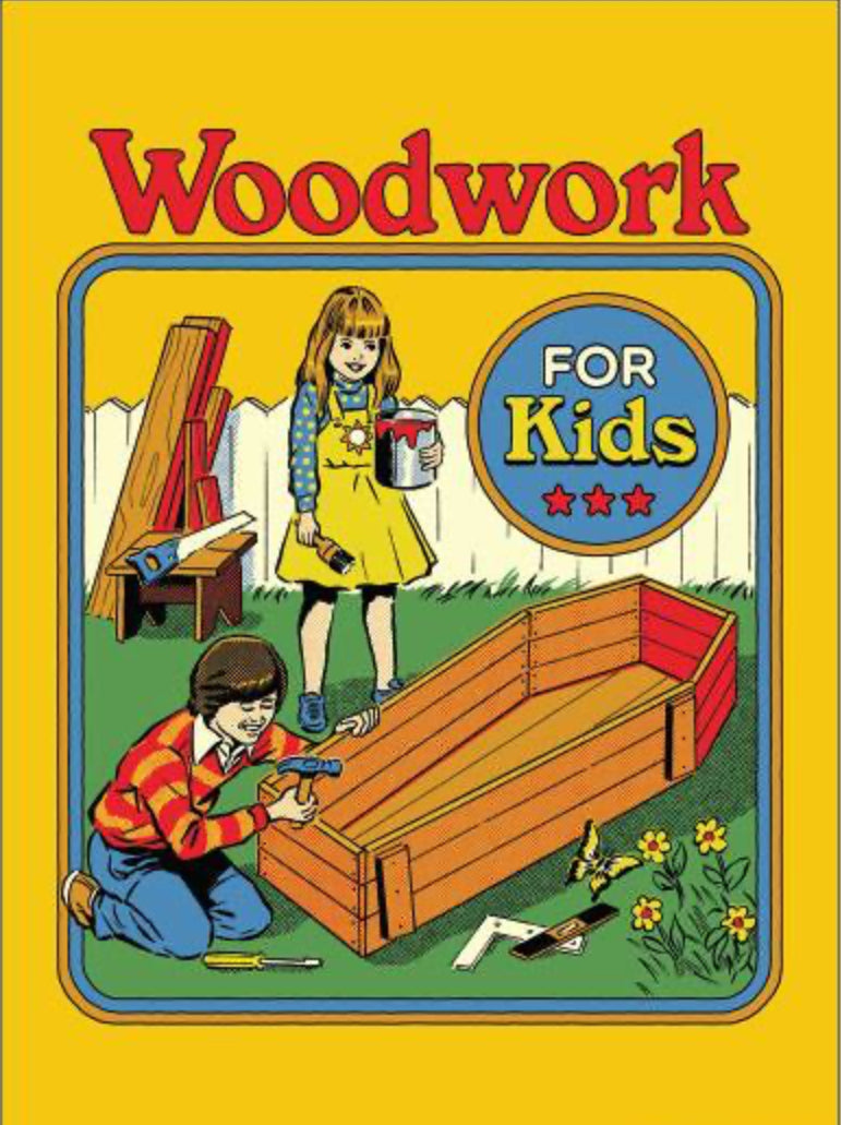 Woodwork For Kids. On a 2.5”x 3.5” Metal Refrigerator Magnet.A Funny Magnet For Him or Her.
