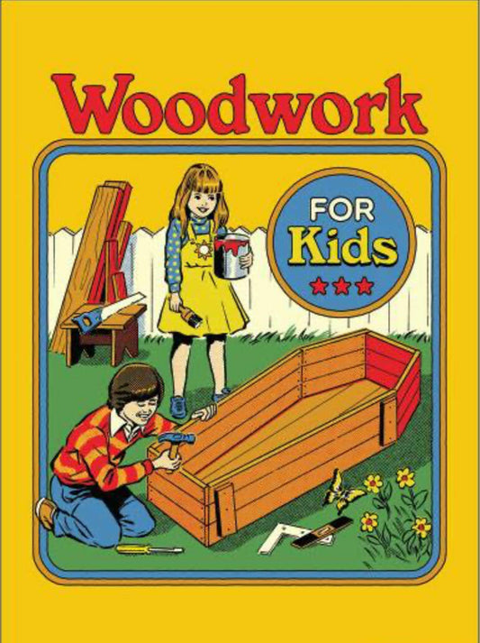 Woodwork For Kids. On a 2.5”x 3.5” Metal Refrigerator Magnet.A Funny Magnet For Him or Her..