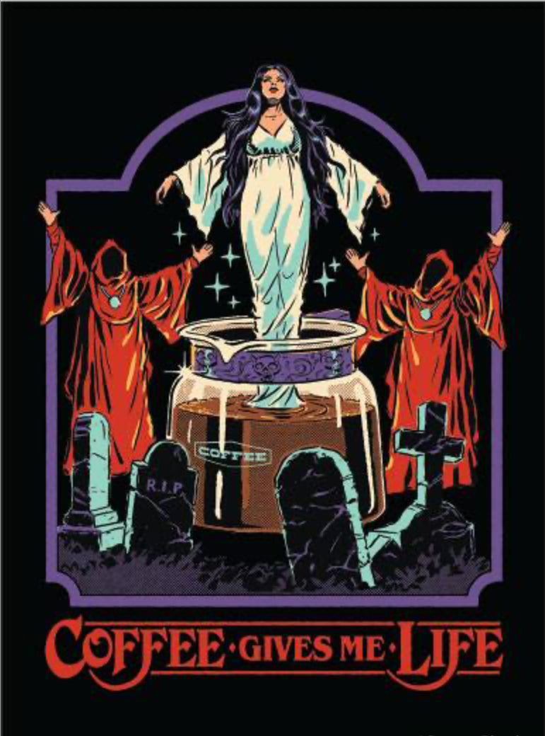 Coffee Gives Me Life. On a 2.5”x 3.5” Metal Refrigerator Magnet.A Funny Magnet For Him or Her.