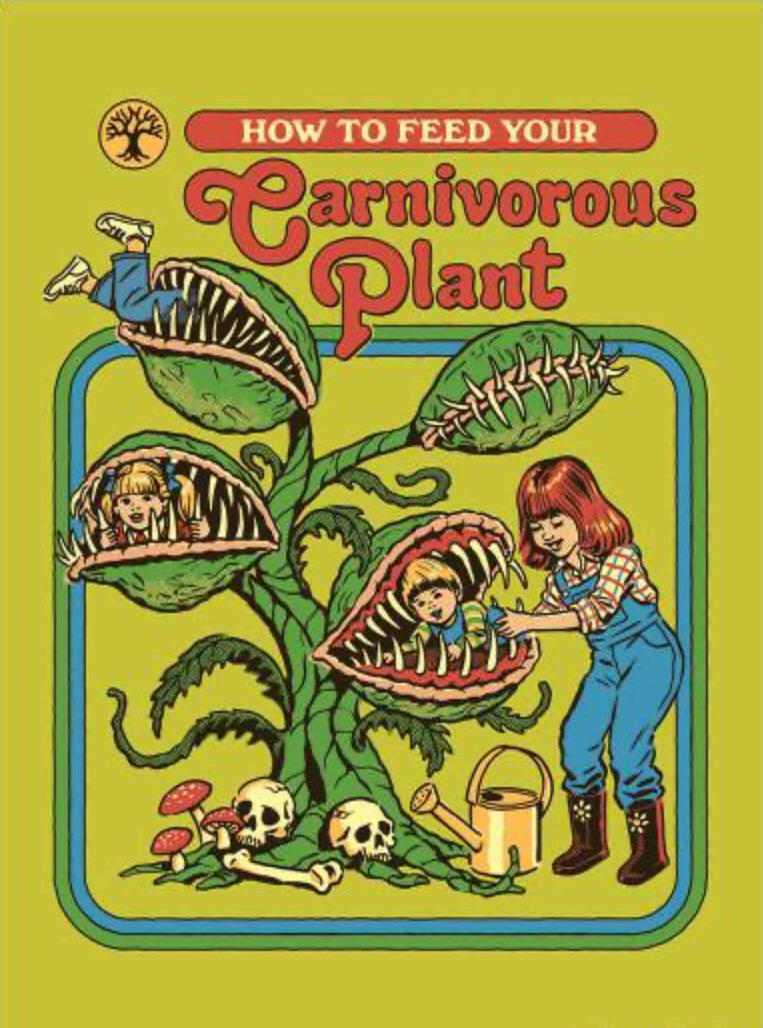 How To Feed Your Carnivorous Plants. On a 2.5”x 3.5” Metal Refrigerator Magnet.A Funny Magnet For Him or Her..