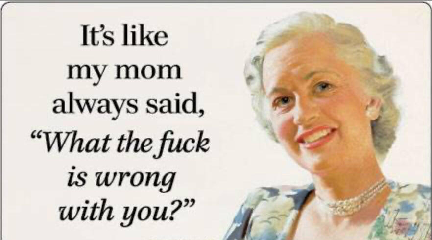 It’s Like My Mom Always Said,What The Fuck Is Wrong With You? All On A 2”x3” Metal Refrigerator Magnet. Quality Glossy Finish With Strong Holding Power..