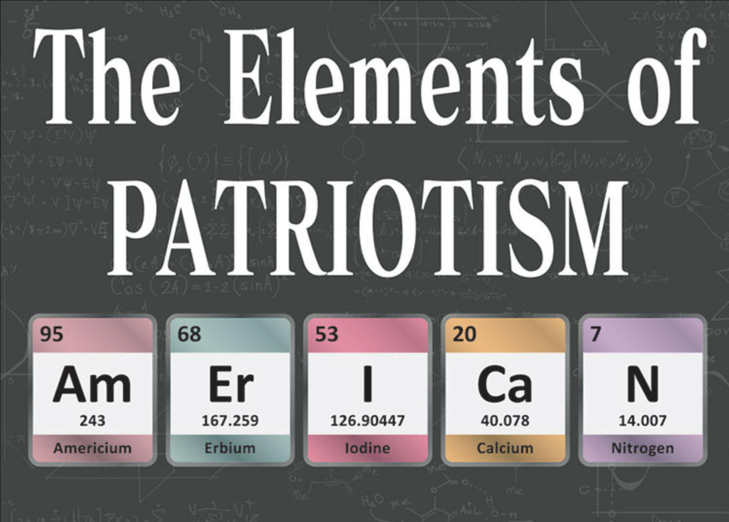 The Elements Of Patriotism. All On a 2.5”x 3.5” Metal Refrigerator Magnet.A Magnet For Him or Her..