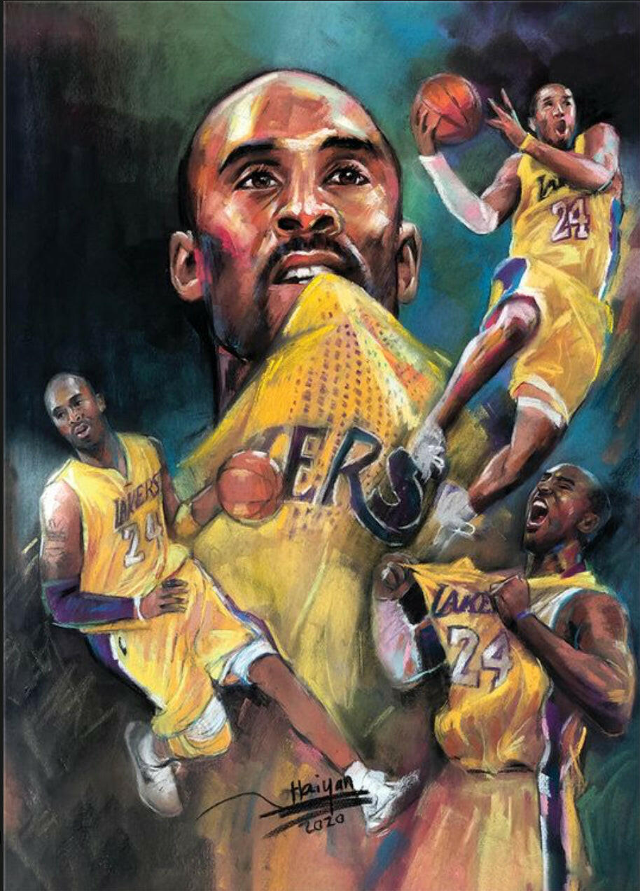 Kobe Bryant. On a 2.5”x 3.5” Metal Refrigerator Magnet.A Magnet For Him or Her. Quality Metal Magnet With Glossy Finish And Strong Holding Power..
