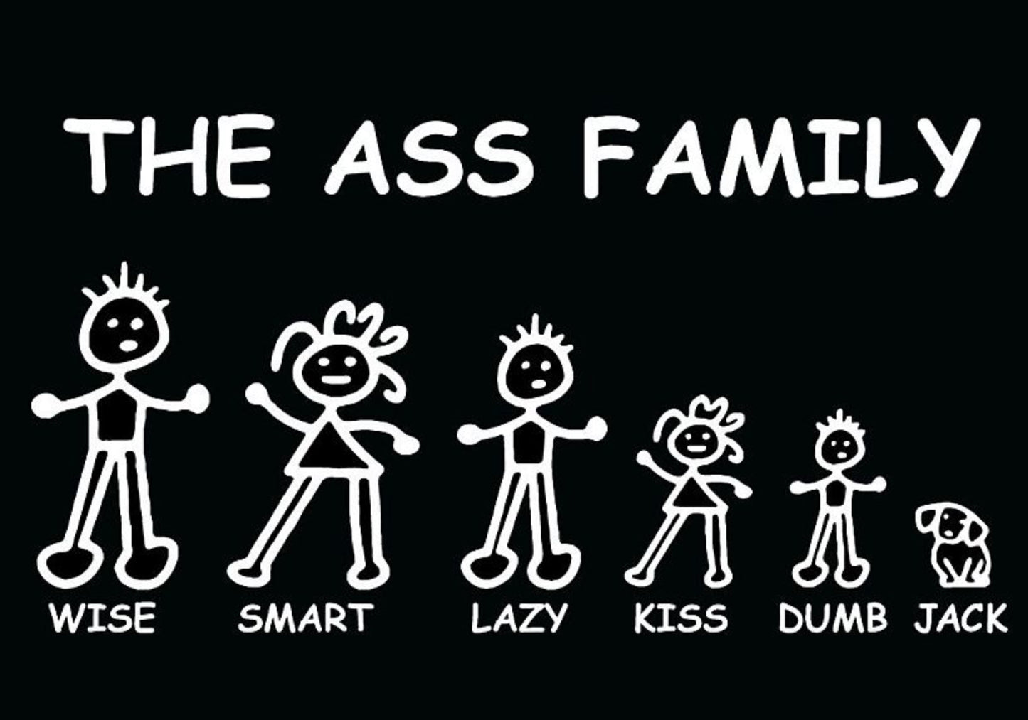 The Ass Family. All On a 2.5”x 3.5” Metal Refrigerator Magnet.A Funny Magnet For Him or Her. Quality Metal Magnet With Glossy Finish And Strong Holding Power.