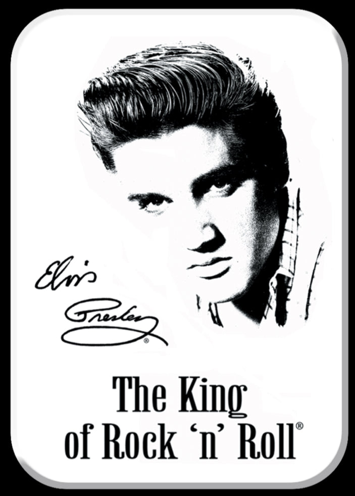 Elvis, The King Of Rock And Roll. On A 2.5” x 3.5” Metal Refrigerator Magnet.A Magnet For Him or Her.