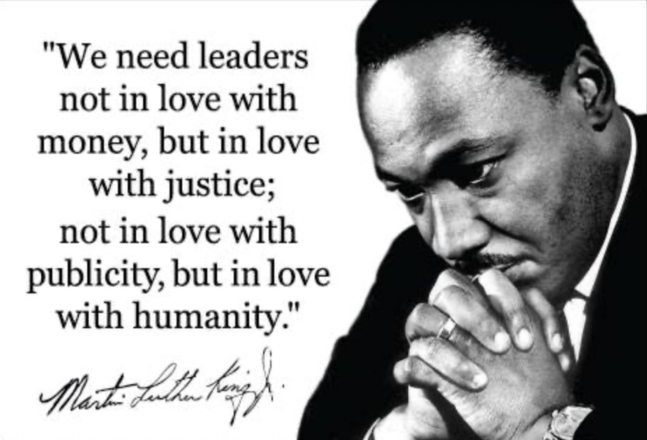 We Need Leaders Not In Love With Money But In Love With Justice.A Quote From Dr. Martin Luther King. On A 2”x3” Metal Refrigerator Magnet.