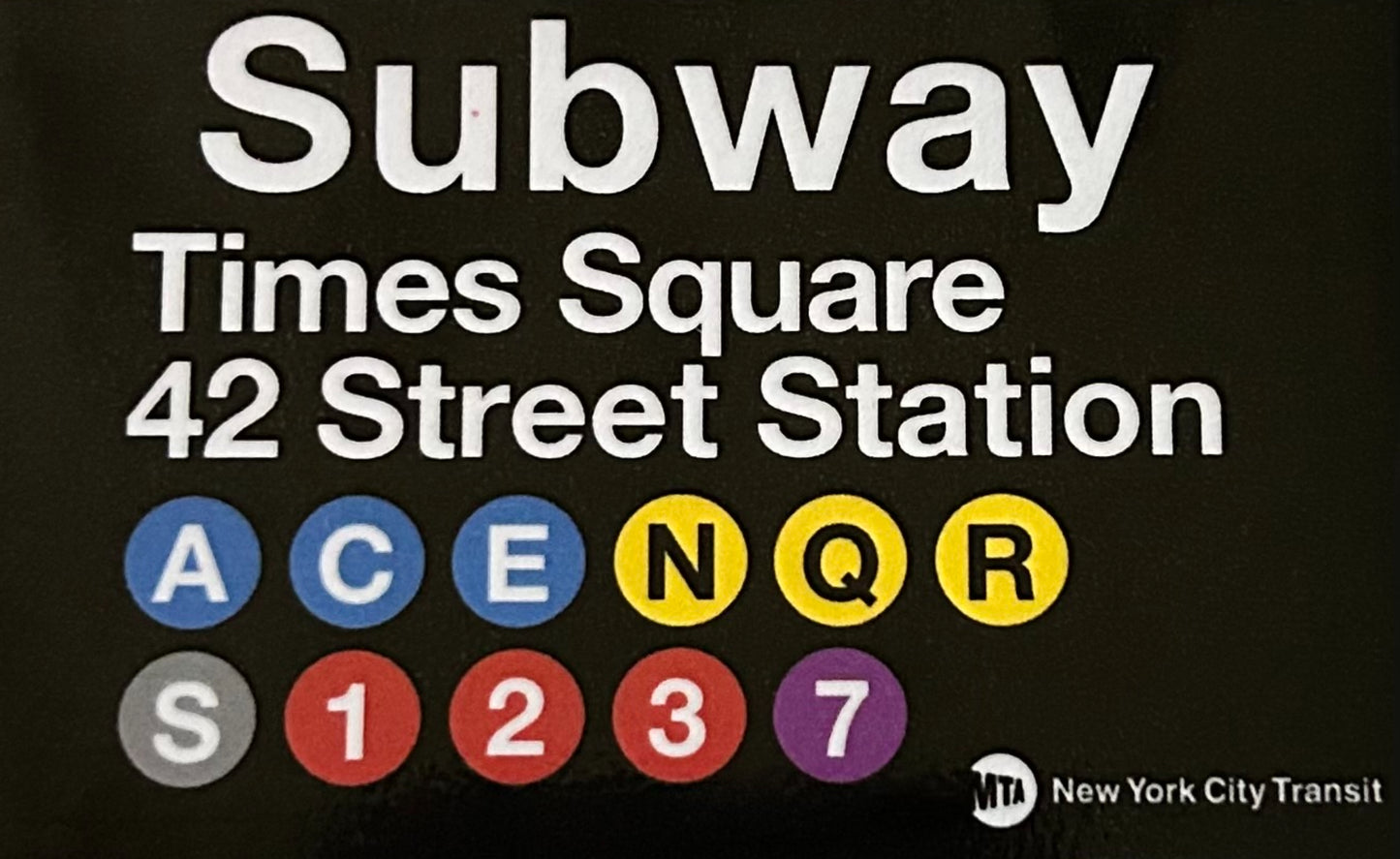 Times Square 42 Street Station Subway Sign On a 2”x3” Metal Refrigerator Magnet. Quality Glossy Finish With Strong Holding Power.