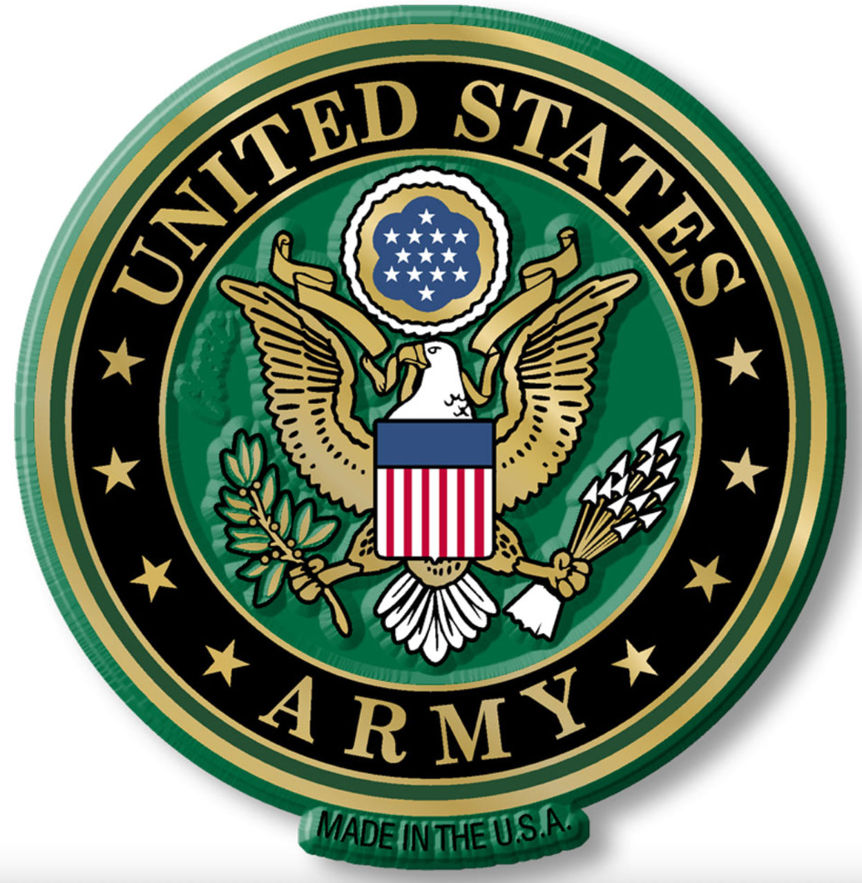 U.S Army Rubber Magnet.It measures approximately 5 square inches with a thickness of 0.1”. A Great Gift for Any Veteran or Military Family Member.