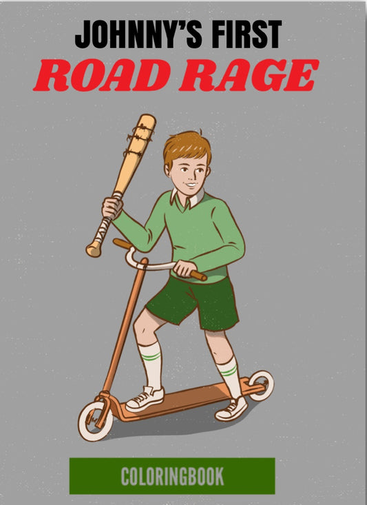 Johnny’s First Road Rage. On a 2.5”x 3.5” Metal Refrigerator Magnet.A Funny Magnet For Him or Her.
