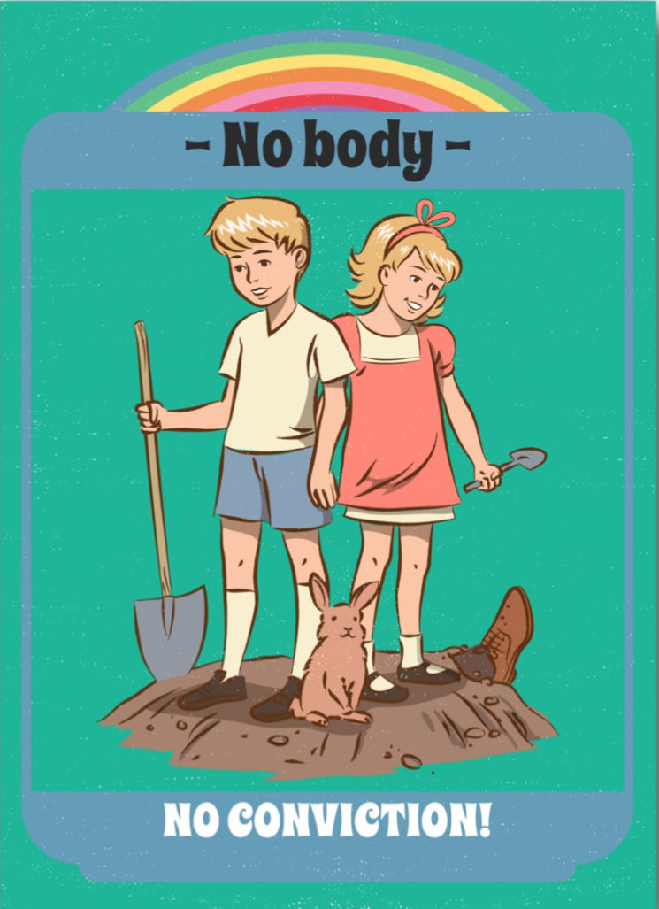 No Body No Conviction. On a 2.5”x 3.5” Metal Refrigerator Magnet.A Funny Magnet For Him or Her.