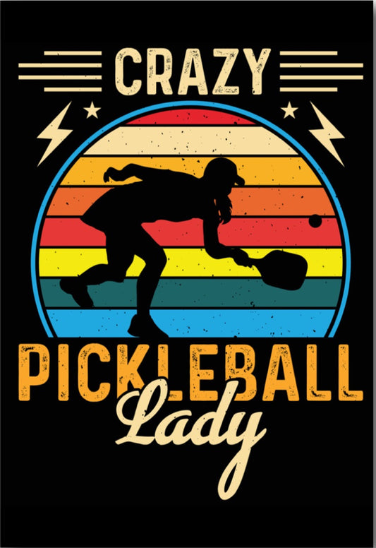 Crazy Pickleball Lady. All On a 2”x3” Metal Refrigerator Magnet.A Funny Magnet For Him or Her.