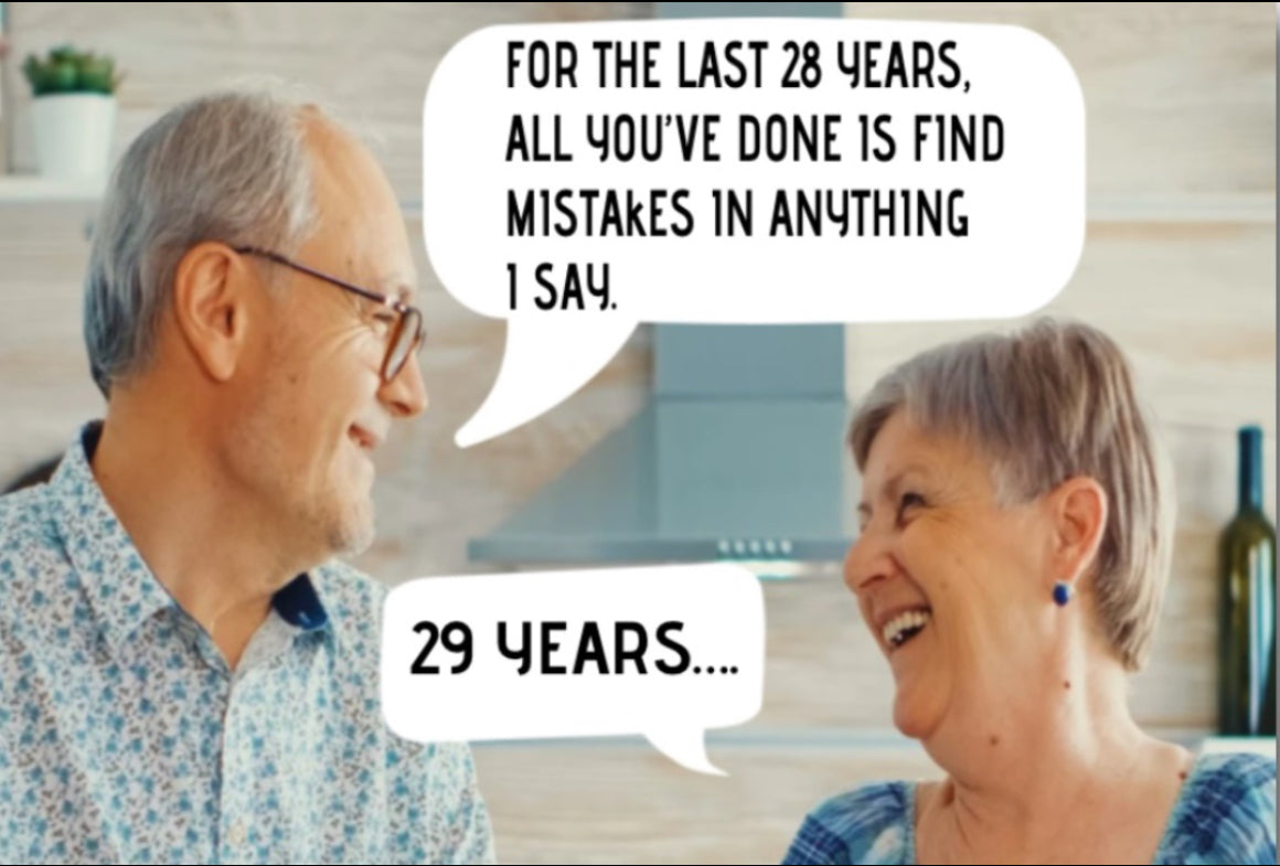 For The Last 28 Years All You’ve Done Is Find Mistakes In Anything I Say. All On a 2”x3” Metal Refrigerator Magnet.A Funny Magnet For Him or Her