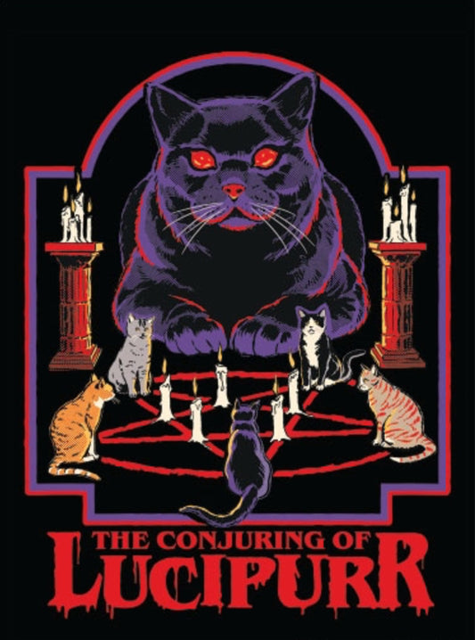 The Conjuring of Lucipurr. On A 2.5”x 3.5” Metal Refrigerator Magnet.A Funny Magnet For Him or Her.