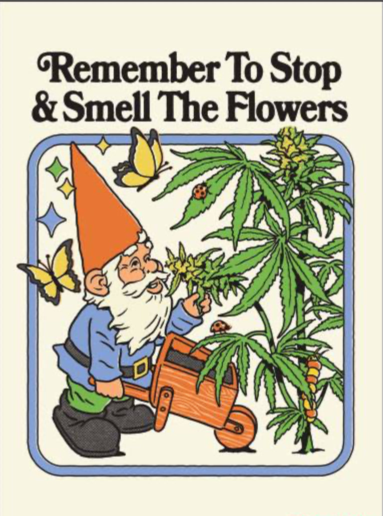 Remember To Stop And Smell The Flowers. On a 2.5”x 3.5” Metal Refrigerator Magnet.A Funny Magnet For Him or Her.
