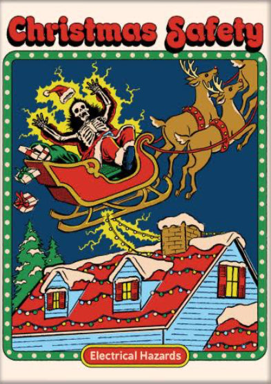 Christmas Safety. On a 2.5”x 3.5” Metal Refrigerator Magnet.A Funny Magnet For Him or Her.