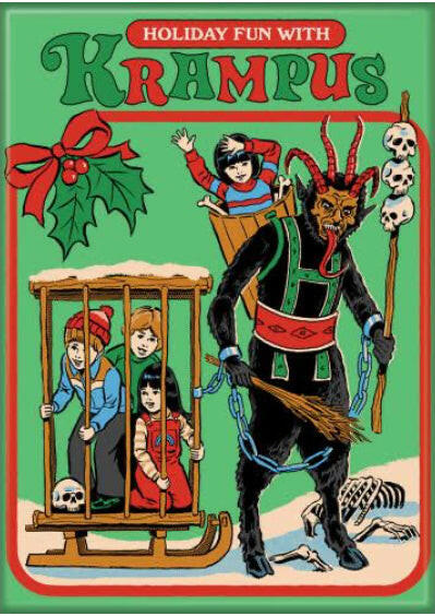 Holiday Fun With Krampus. On a 2.5”x 3.5” Metal Refrigerator Magnet.A Funny Magnet For Him or Her..