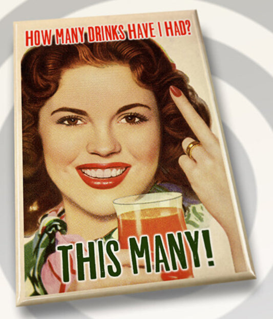 How Many Drinks Have I Had? This Many! All on a 2”x3” Metal Refrigerator Magnet.
