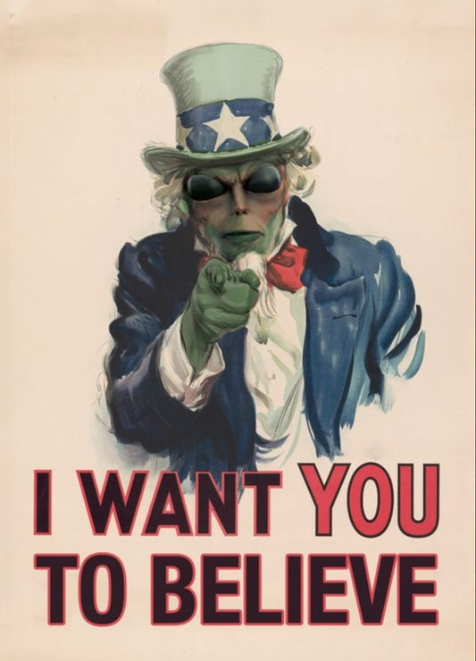 I Want You To Believe,Aliens. All On a 2.5”x 3.5” Metal Refrigerator Magnet.A Funny Magnet For Him or Her. Quality Metal Magnet With Glossy Finish And Strong Holding Power.