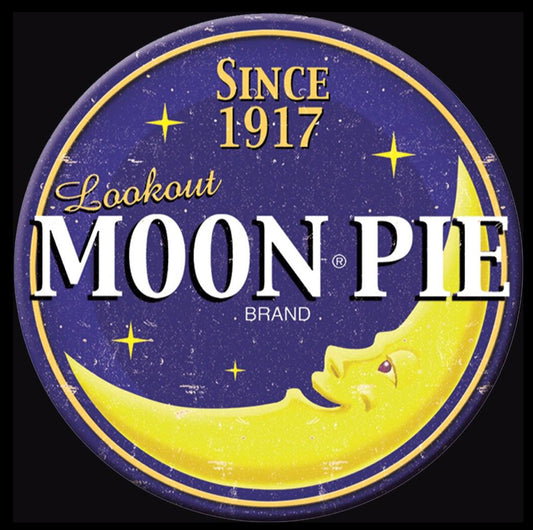 Moon Pie Since 1917. On A 3” Round Metal Refrigerator Magnet.A Magnet For Him or Her.