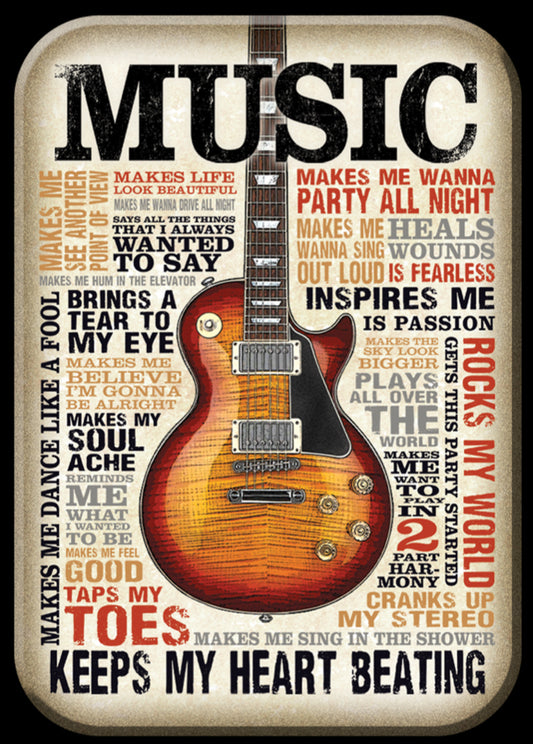 Music Keeps My Heart Beating. On A 2.5” x 3.5” Metal Refrigerator Magnet.A Magnet For Him or Her.