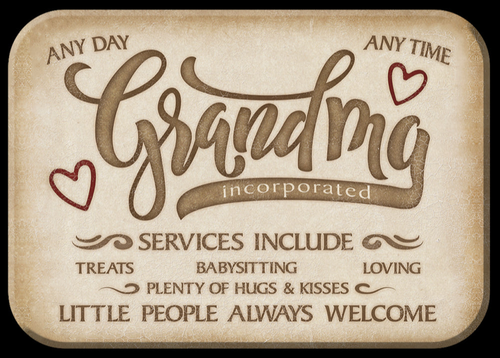 Grandma Incorporated,Little People Always Welcome. On A 2.5” x 3.5” Metal Refrigerator Magnet.A Magnet For Him or Her.