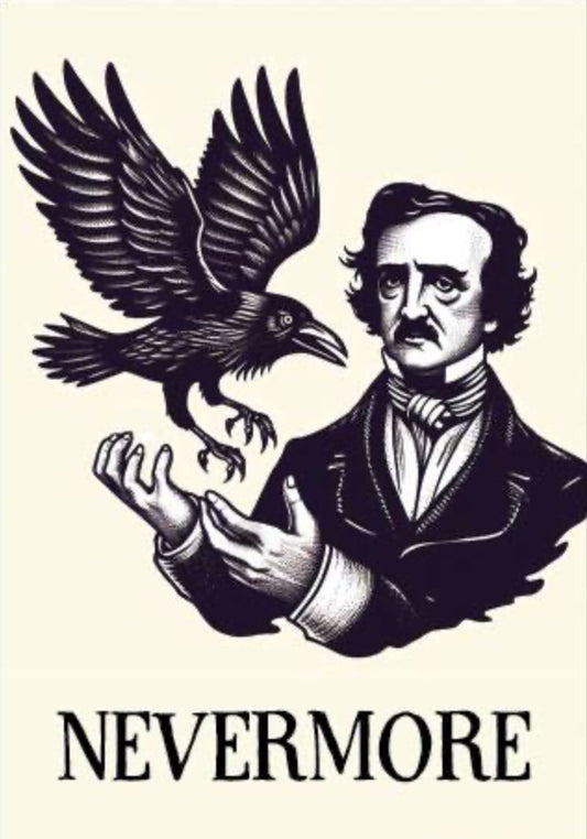 Nevermore, Edgar Allan Poe. On A 2”x3” Metal Refrigerator Magnet. Quality Glossy Finish With Strong Holding Power.