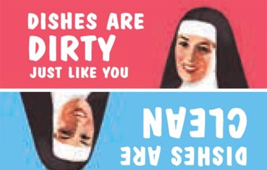 Dishes Are Clean, Dishes Are Dirty Just Like You. All On a 2”x3” Metal Refrigerator Magnet.