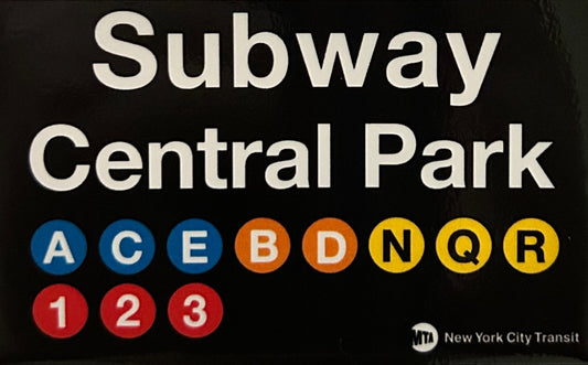 Central Park Subway Sign On a 2”x3” Metal Refrigerator Magnet. Quality Glossy Finish With Strong Holding Power.
