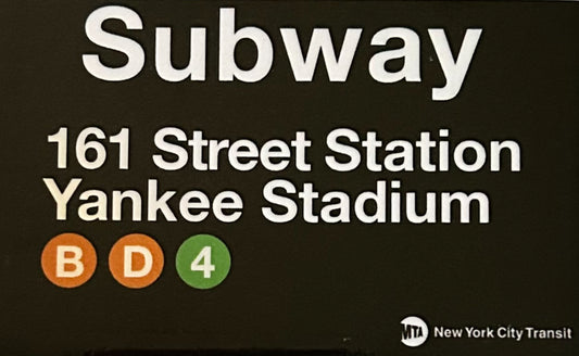 161 Street Station Yankee Stadium Subway Sign On a 2”x3” Metal Refrigerator Magnet. Quality Glossy Finish With Strong Holding Power.