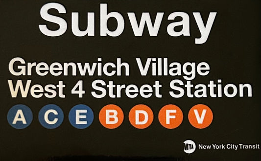 Greenwich Village West 4 Street Station Subway Sign On a 2”x3” Metal Refrigerator Magnet. Quality Glossy Finish With Strong Holding Power.