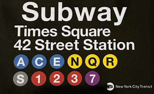 Times Square 42 Street Station Subway Sign On a 2”x3” Metal Refrigerator Magnet. Quality Glossy Finish With Strong Holding Power.