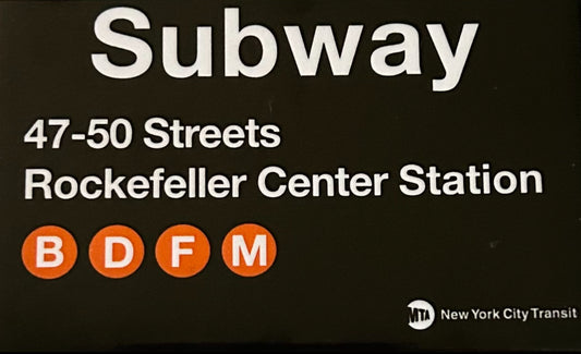 Rockefeller Center Station Subway Sign On a 2”x3” Metal Refrigerator Magnet. Quality Glossy Finish With Strong Holding Power.