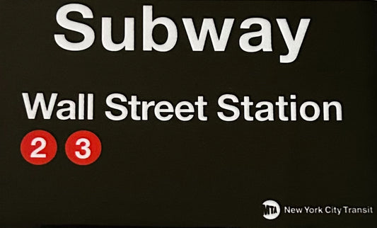 Wall Street Station Subway Sign On a 2”x3” Metal Refrigerator Magnet. Quality Glossy Finish With Strong Holding Power.