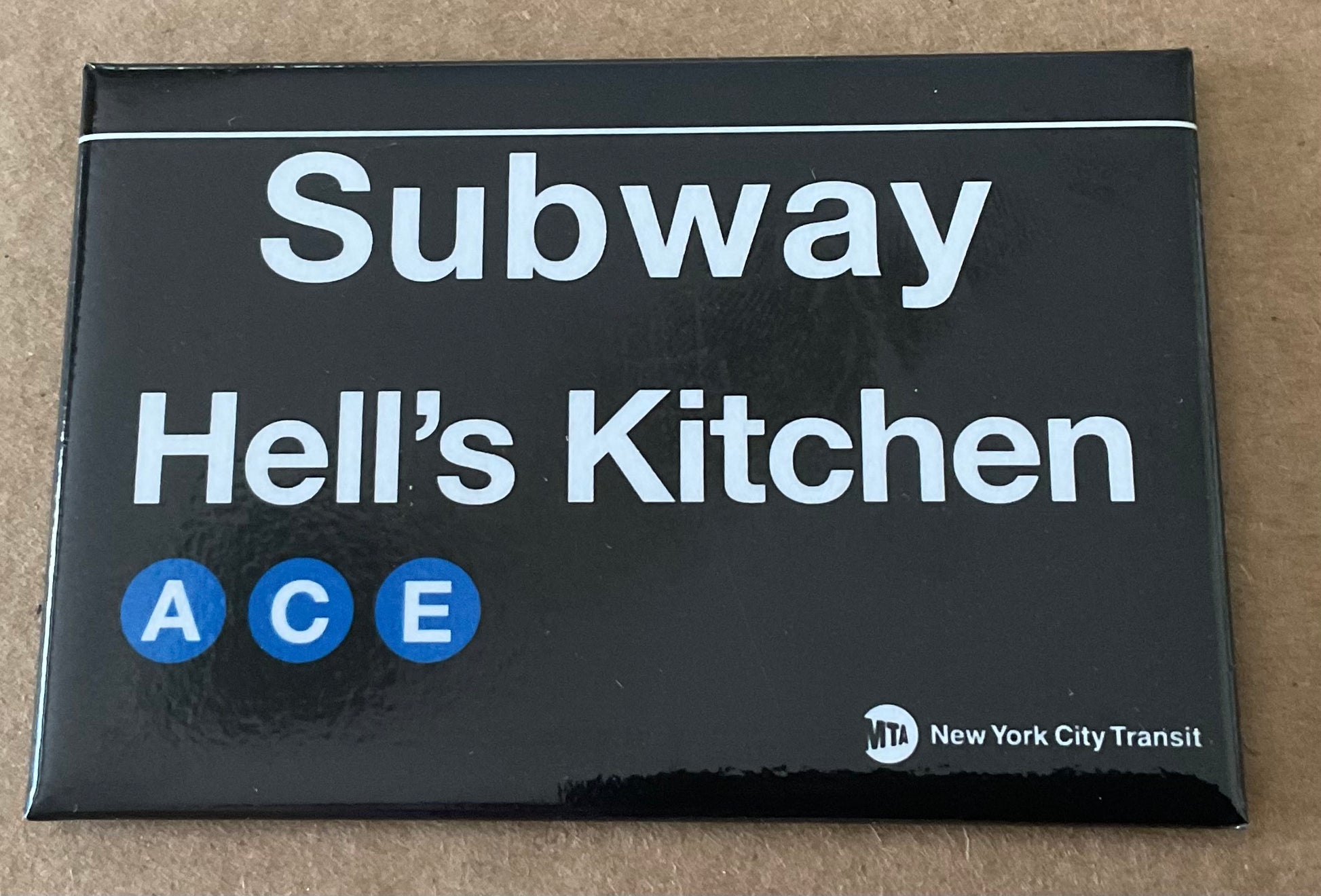 Hells’s Kitchen Station Subway Sign On a 2”x3” Metal Refrigerator Magnet..