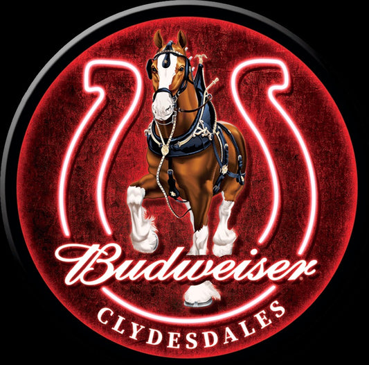 Budweiser Clydesdales On a 3” Round Metal Refrigerator Magnet