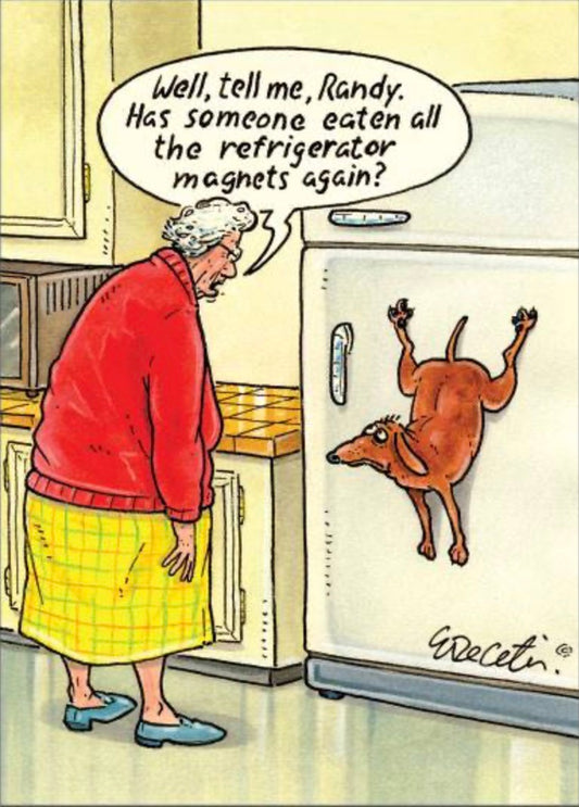 Has Someone Eaten All The Refrigerator Magnets Again? All on a 3.5” x 2.5” Metal Magnet