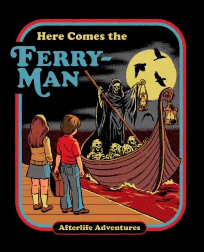 Here Comes The Ferry Man On a 2.5”x 3.5” Metal Refrigerator Magnet.
